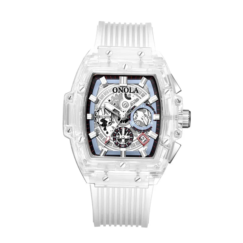 ONOLA Brand Transparent Plastic Watch Men Women clock 2021 Fashion Sports casual unique Quartz Luxury square Mens Watch