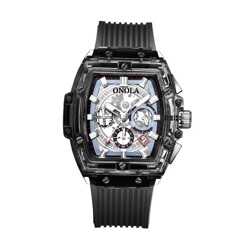 ONOLA Brand Transparent Plastic Watch Men Women clock 2021 Fashion Sports casual unique Quartz Luxury square Mens Watch